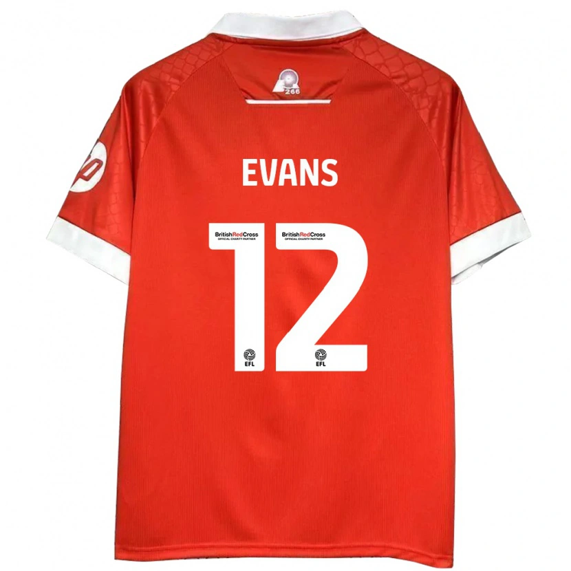 Danxen Kinder George Evans #12 Rot Weiß Heimtrikot Trikot 2024/25 T-Shirt Schweiz