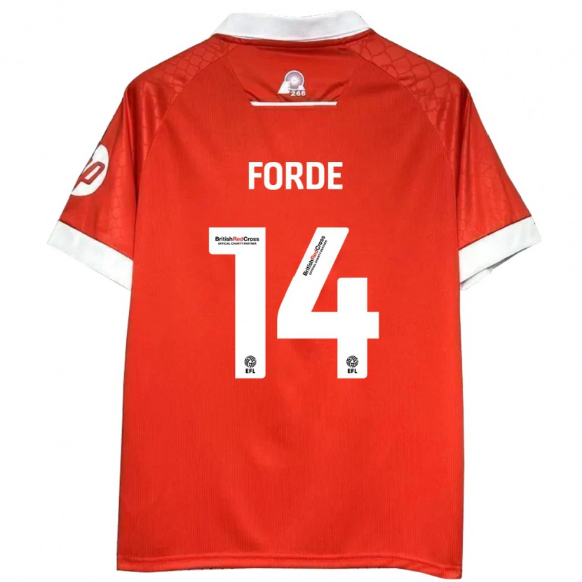 Danxen Kinder Anthony Forde #14 Rot Weiß Heimtrikot Trikot 2024/25 T-Shirt Schweiz