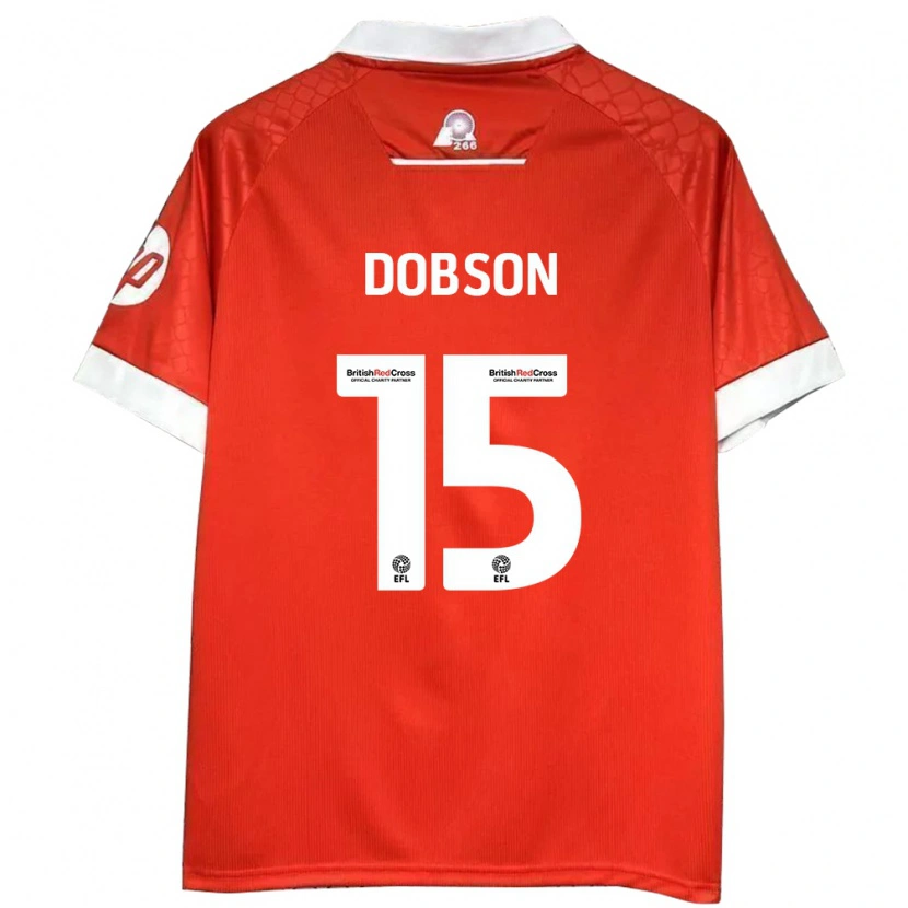 Danxen Kinder George Dobson #15 Rot Weiß Heimtrikot Trikot 2024/25 T-Shirt Schweiz