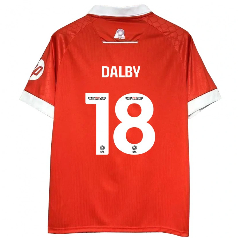 Danxen Kinder Sam Dalby #18 Rot Weiß Heimtrikot Trikot 2024/25 T-Shirt Schweiz