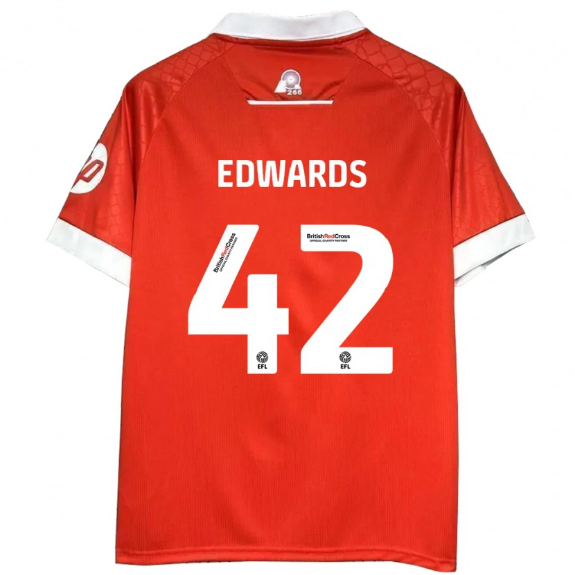 Danxen Kinder Callum Edwards #42 Rot Weiß Heimtrikot Trikot 2024/25 T-Shirt Schweiz