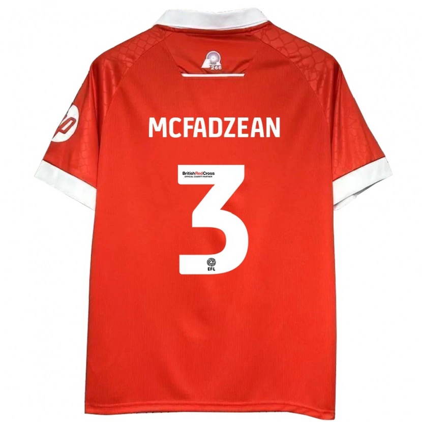 Danxen Kinder Callum Mcfadzean #3 Rot Weiß Heimtrikot Trikot 2024/25 T-Shirt Schweiz