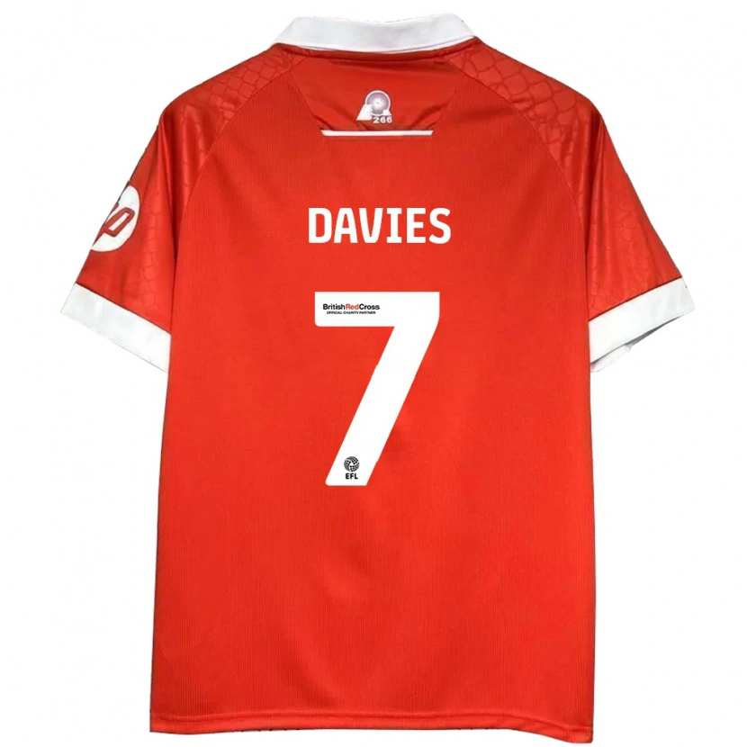 Danxen Kinder Jordan Davies #7 Rot Weiß Heimtrikot Trikot 2024/25 T-Shirt Schweiz