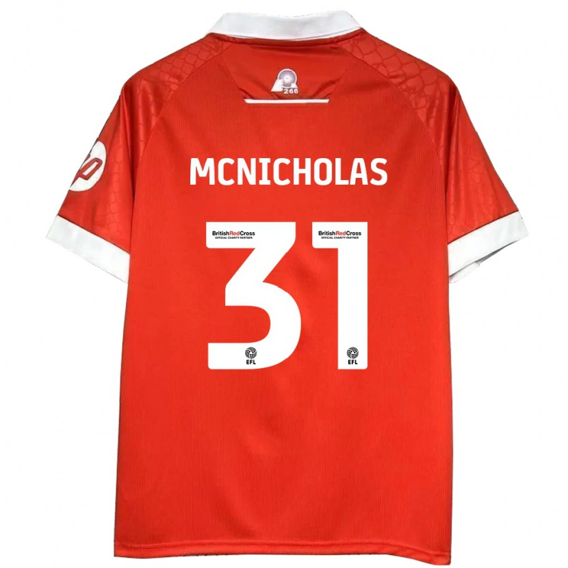 Danxen Kinder Luke Mcnicholas #31 Rot Weiß Heimtrikot Trikot 2024/25 T-Shirt Schweiz