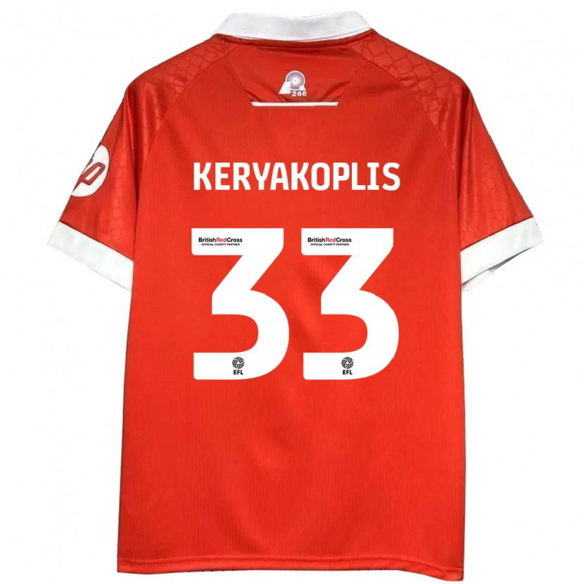 Danxen Kinder Hannah Keryakoplis #33 Rot Weiß Heimtrikot Trikot 2024/25 T-Shirt Schweiz