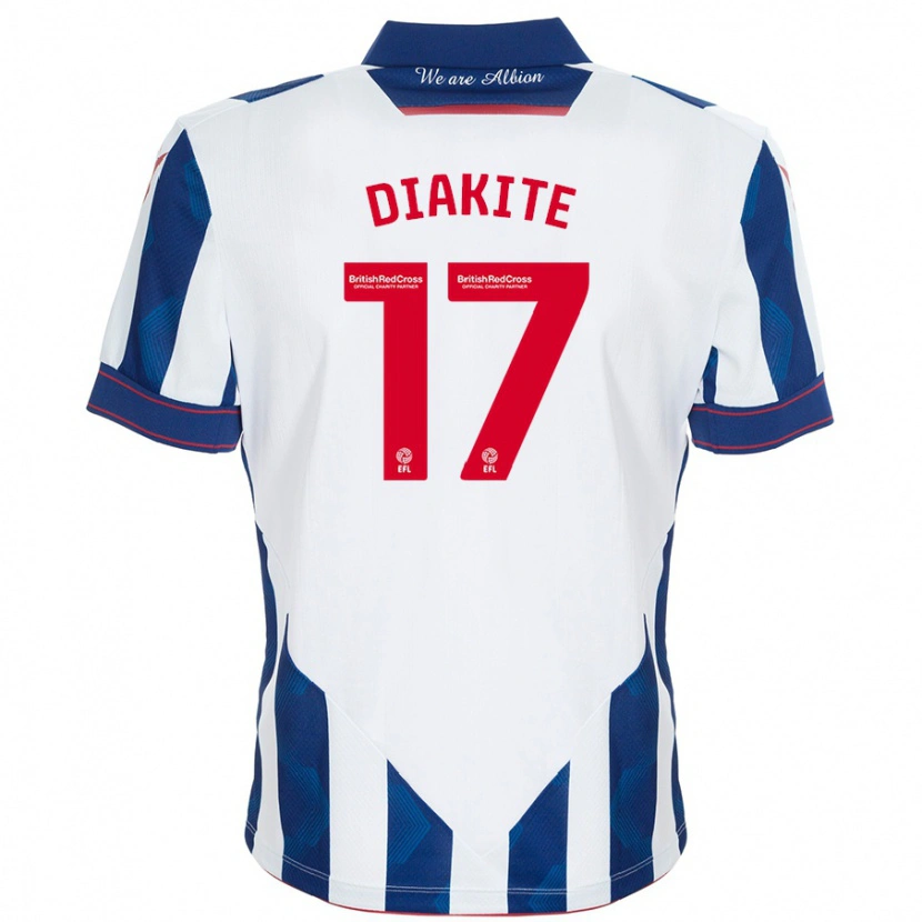 Danxen Kinder Ousmane Diakité #17 Weiß Dunkelblau Heimtrikot Trikot 2024/25 T-Shirt Schweiz