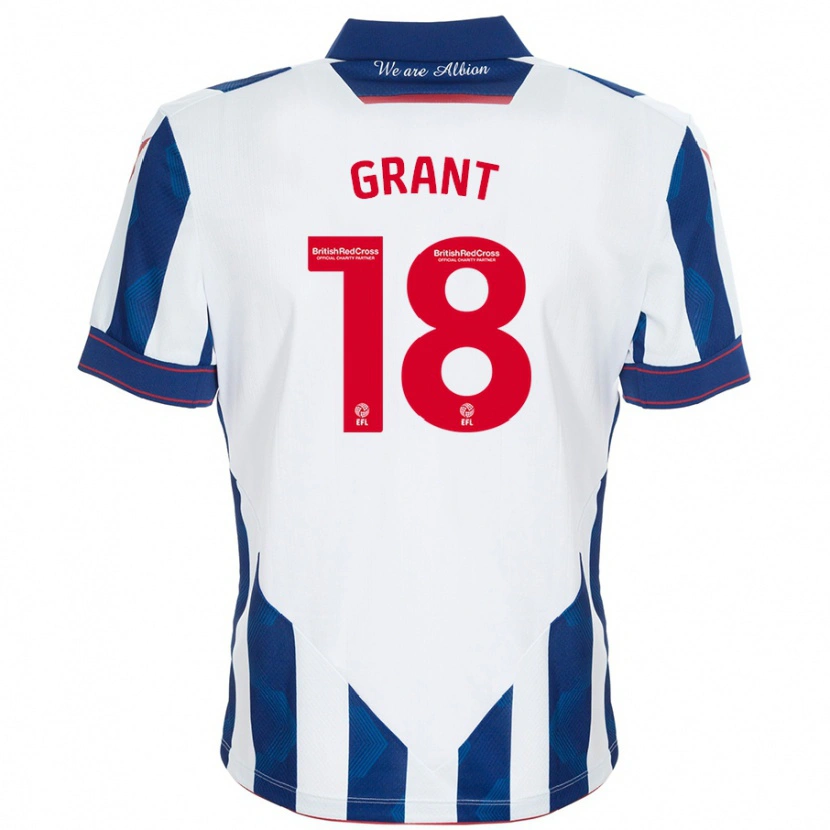 Danxen Kinder Karlan Grant #18 Weiß Dunkelblau Heimtrikot Trikot 2024/25 T-Shirt Schweiz