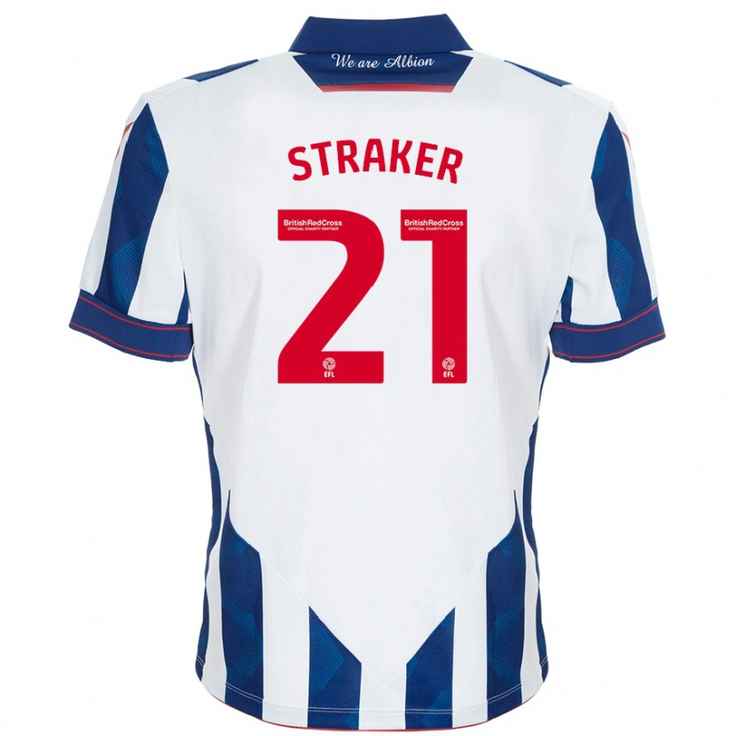 Danxen Kinder Jannelle Straker #21 Weiß Dunkelblau Heimtrikot Trikot 2024/25 T-Shirt Schweiz