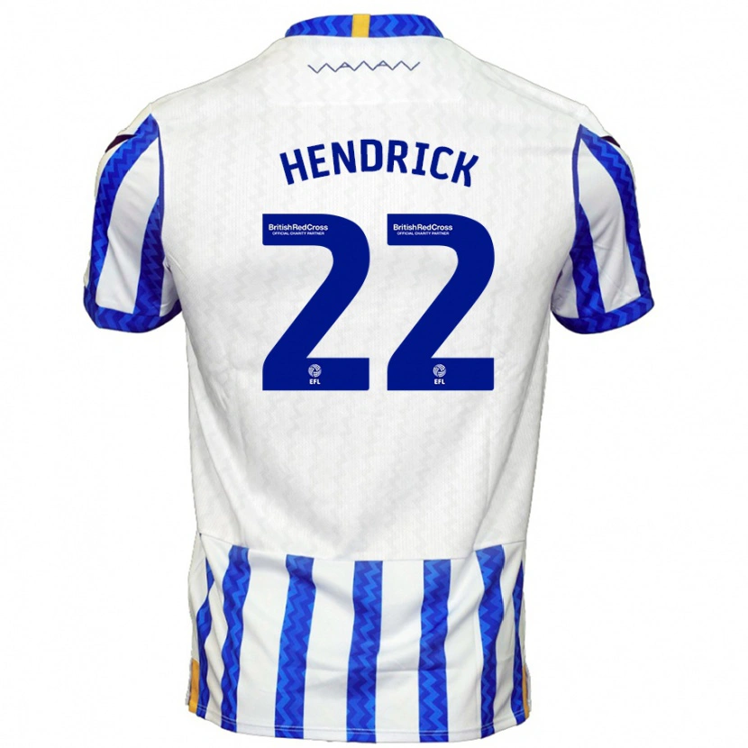 Danxen Kinder Jeff Hendrick #22 Blau Weiß Heimtrikot Trikot 2024/25 T-Shirt Schweiz