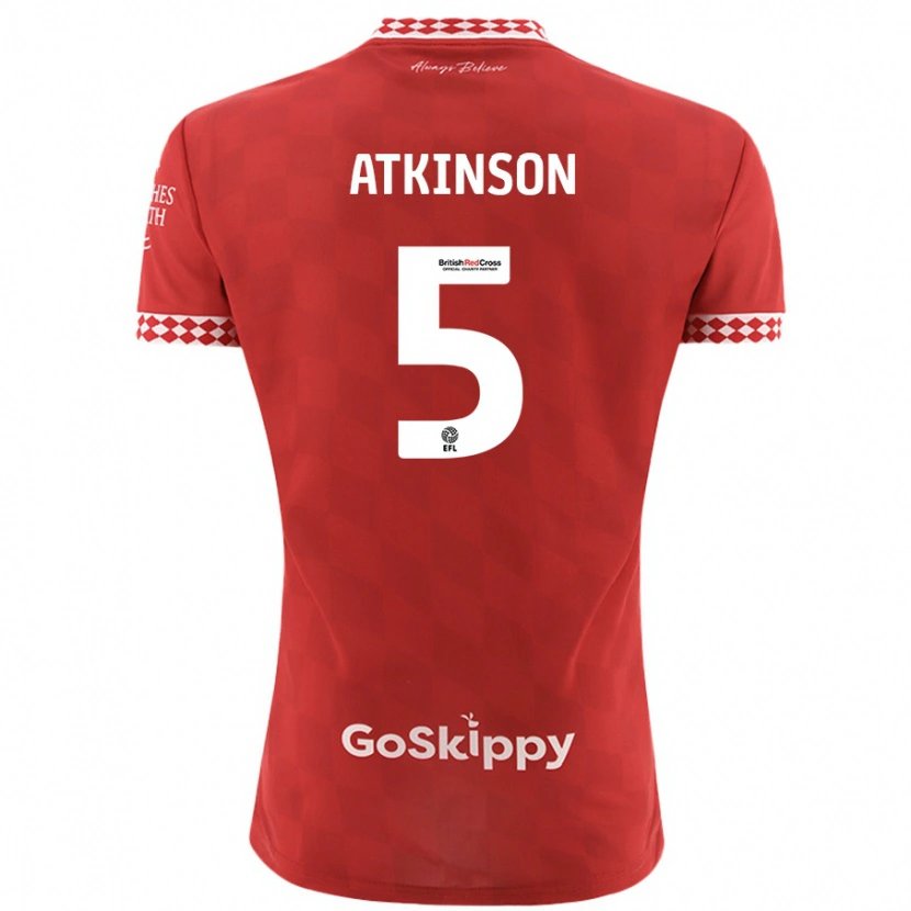 Danxen Kinder Rob Atkinson #5 Rot Heimtrikot Trikot 2024/25 T-Shirt Schweiz