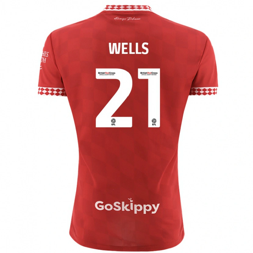 Danxen Kinder Nahki Wells #21 Rot Heimtrikot Trikot 2024/25 T-Shirt Schweiz