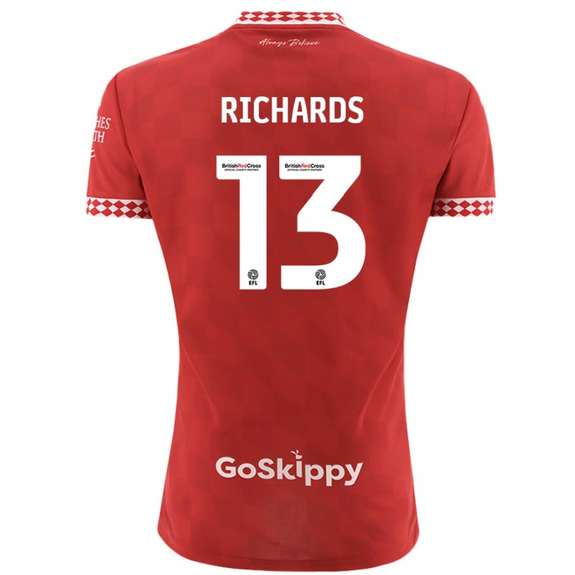 Danxen Kinder Harvey Wiles-Richards #13 Rot Heimtrikot Trikot 2024/25 T-Shirt Schweiz