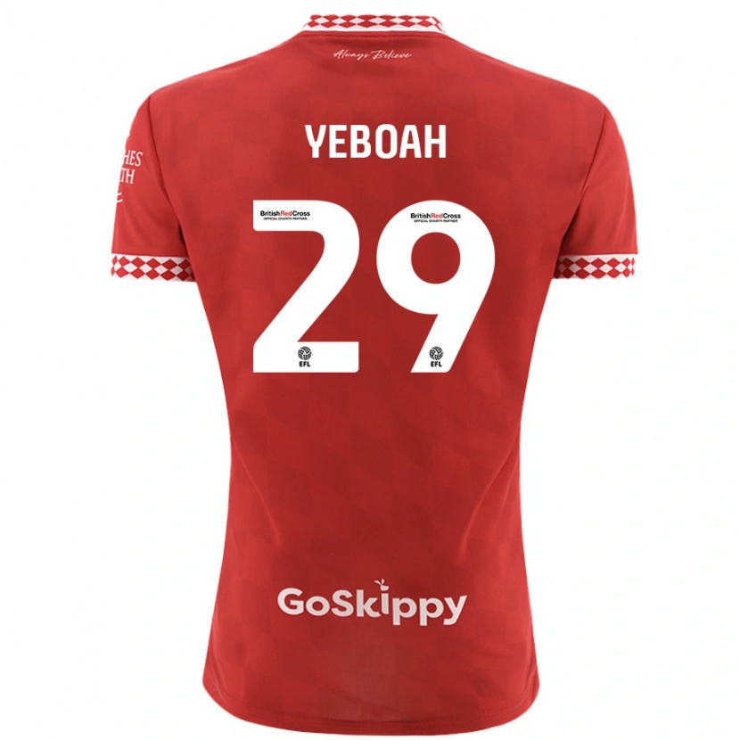 Danxen Kinder Ephraim Yeboah #29 Rot Heimtrikot Trikot 2024/25 T-Shirt Schweiz