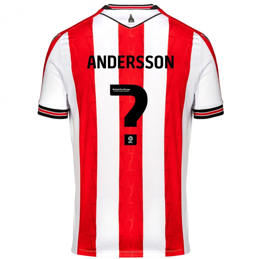 Danxen Kinder Edwin Andersson #0 Rot Weiß Heimtrikot Trikot 2024/25 T-Shirt Schweiz