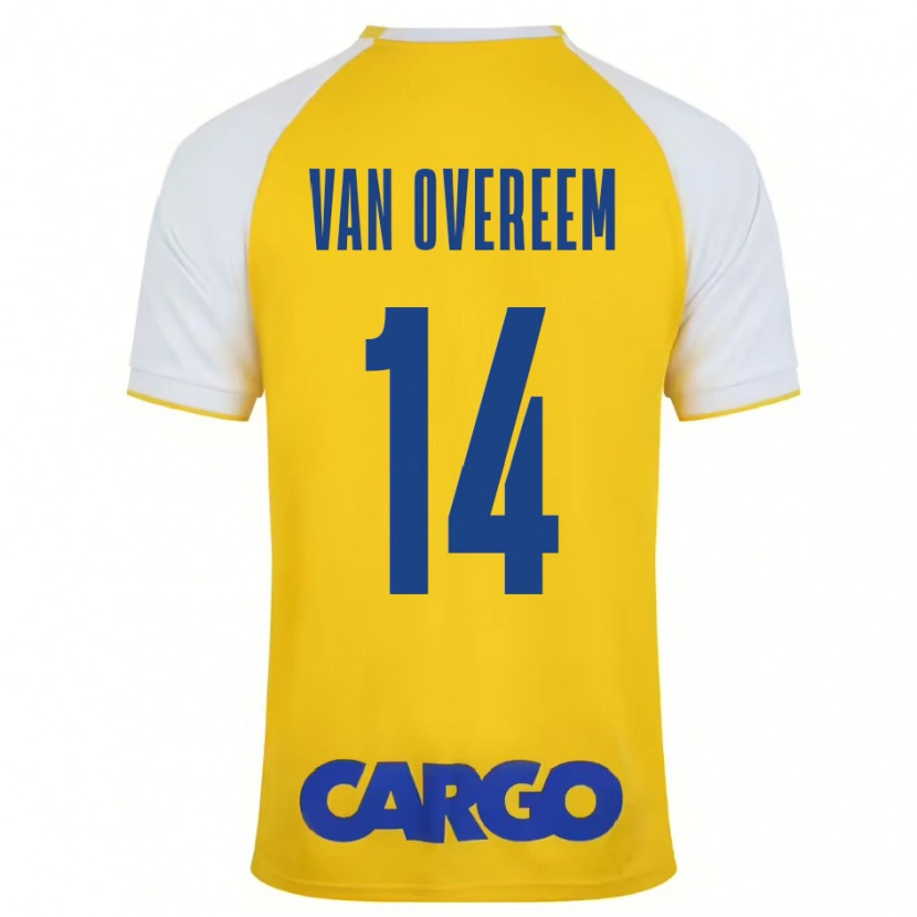 Danxen Kinder Joris Van Overeem #14 Gelb Weiß Heimtrikot Trikot 2024/25 T-Shirt Schweiz