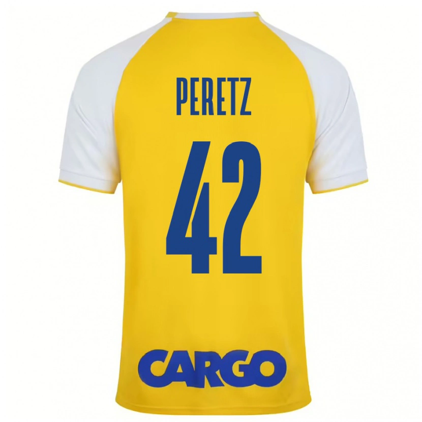 Danxen Kinder Dor Peretz #42 Gelb Weiß Heimtrikot Trikot 2024/25 T-Shirt Schweiz