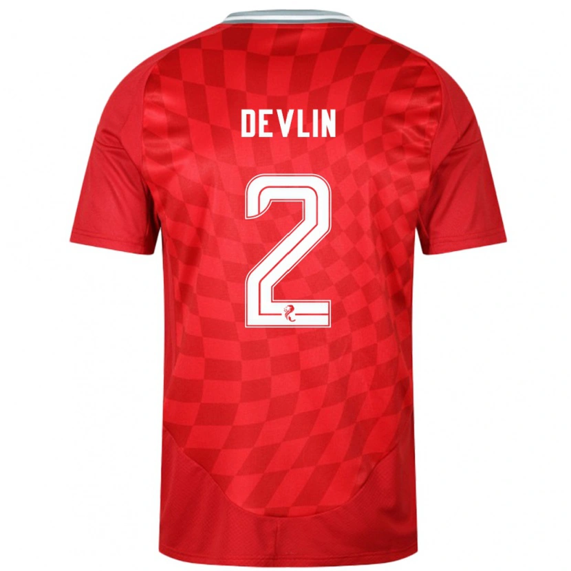 Danxen Kinder Nicky Devlin #2 Rot Heimtrikot Trikot 2024/25 T-Shirt Schweiz