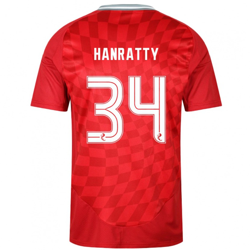 Danxen Kinder Kevin Hanratty #34 Rot Heimtrikot Trikot 2024/25 T-Shirt Schweiz