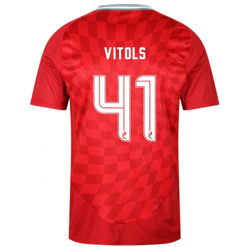 Danxen Kinder Rodrigo Vitols #41 Rot Heimtrikot Trikot 2024/25 T-Shirt Schweiz