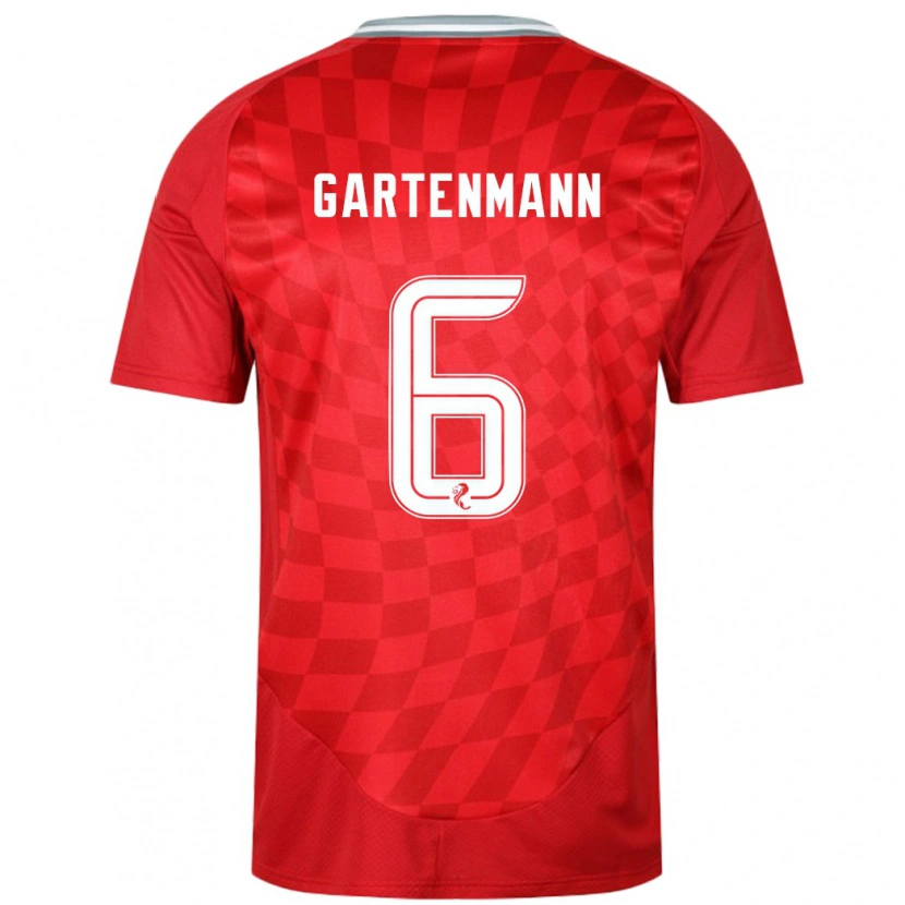 Danxen Kinder Stefan Gartenmann #6 Rot Heimtrikot Trikot 2024/25 T-Shirt Schweiz