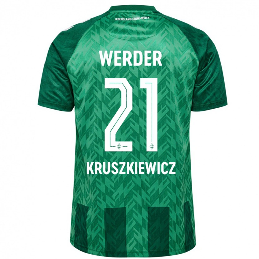 Danxen Kinder Jakub Kruszkiewicz #21 Grün Heimtrikot Trikot 2024/25 T-Shirt Schweiz