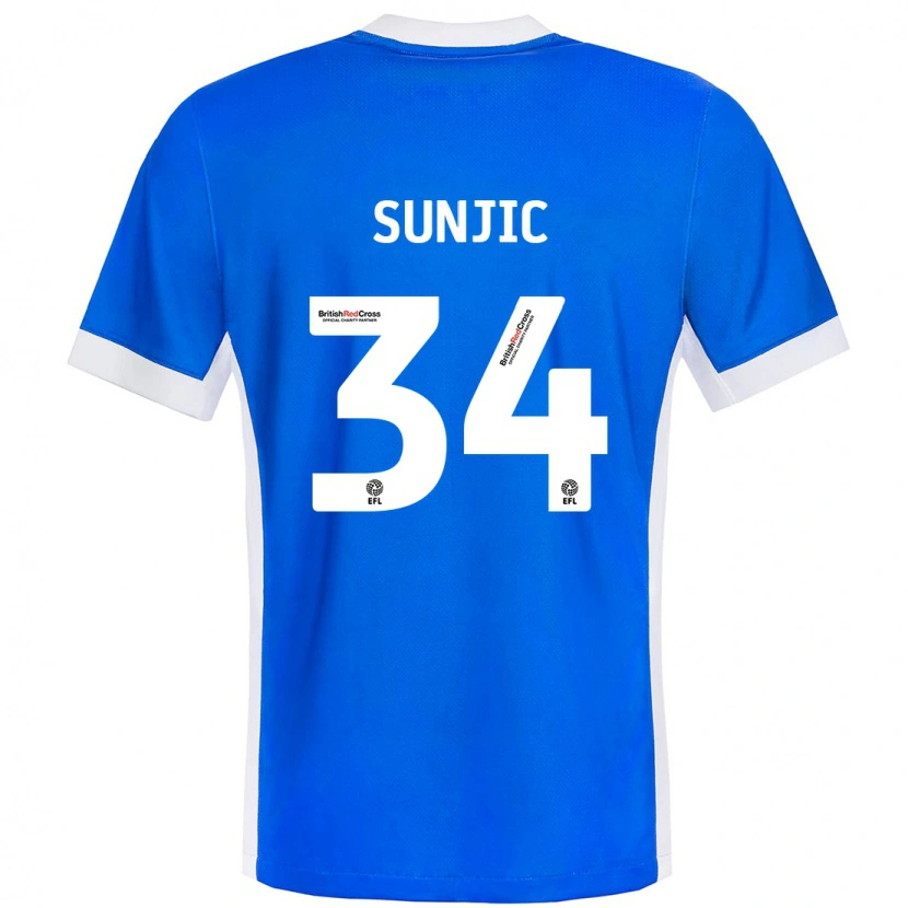 Danxen Kinder Ivan Sunjic #34 Blau Weiß Heimtrikot Trikot 2024/25 T-Shirt Schweiz