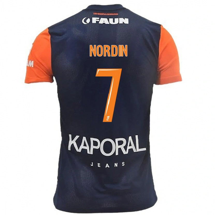 Danxen Kinder Arnaud Nordin #7 Marineblau Orange Heimtrikot Trikot 2024/25 T-Shirt Schweiz