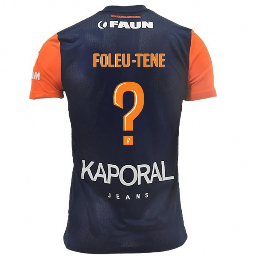 Danxen Kinder Kévin Foleu-Tene #0 Marineblau Orange Heimtrikot Trikot 2024/25 T-Shirt Schweiz