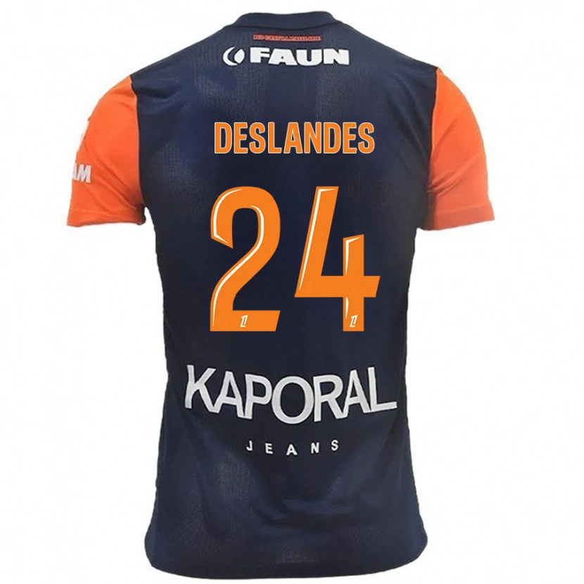 Danxen Kinder Océane Deslandes #24 Marineblau Orange Heimtrikot Trikot 2024/25 T-Shirt Schweiz