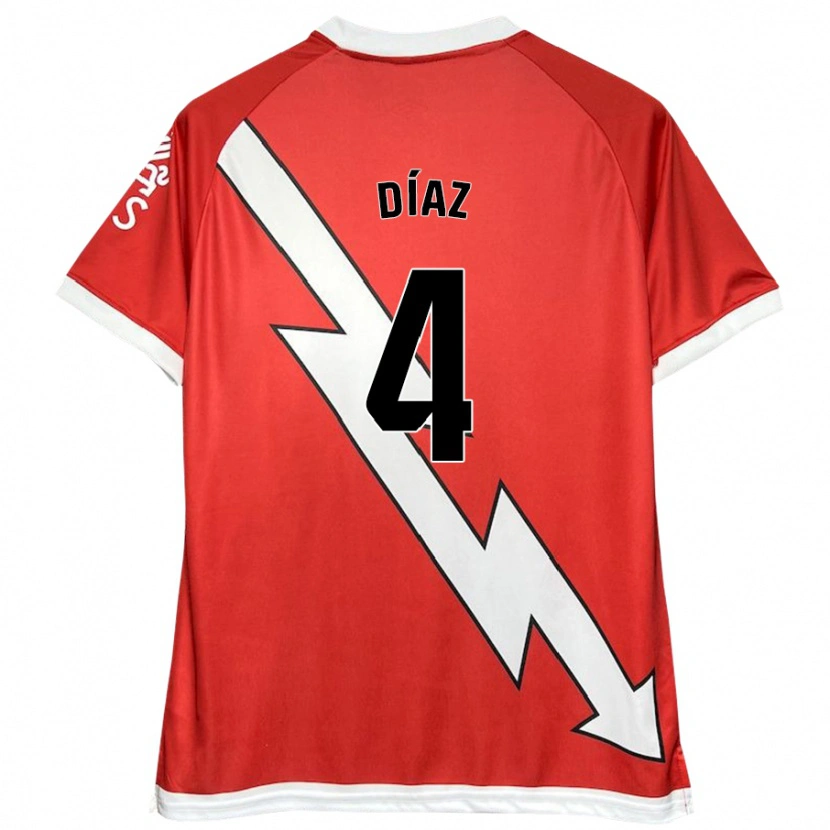 Danxen Kinder Pedro Díaz #4 Weiß Rot Heimtrikot Trikot 2024/25 T-Shirt Schweiz