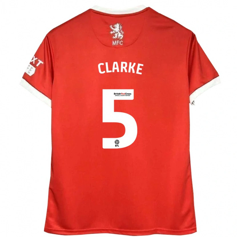 Danxen Kinder Matt Clarke #5 Rot Weiß Heimtrikot Trikot 2024/25 T-Shirt Schweiz