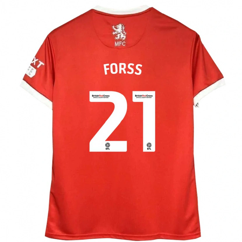 Danxen Kinder Marcus Forss #21 Rot Weiß Heimtrikot Trikot 2024/25 T-Shirt Schweiz