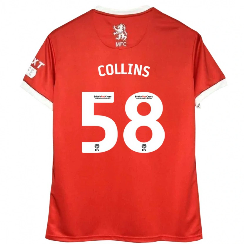 Danxen Kinder Sam Collins #58 Rot Weiß Heimtrikot Trikot 2024/25 T-Shirt Schweiz