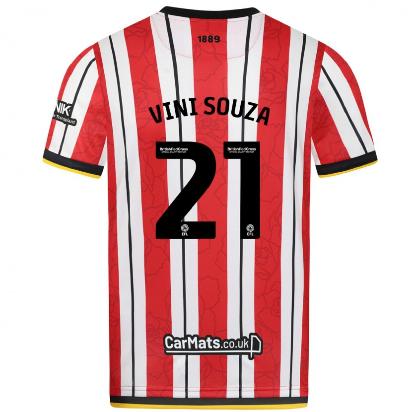 Danxen Kinder Vini Souza #21 Rot Weiße Streifen Heimtrikot Trikot 2024/25 T-Shirt Schweiz