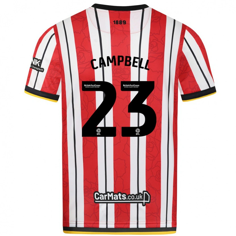 Danxen Kinder Tyrese Campbell #23 Rot Weiße Streifen Heimtrikot Trikot 2024/25 T-Shirt Schweiz