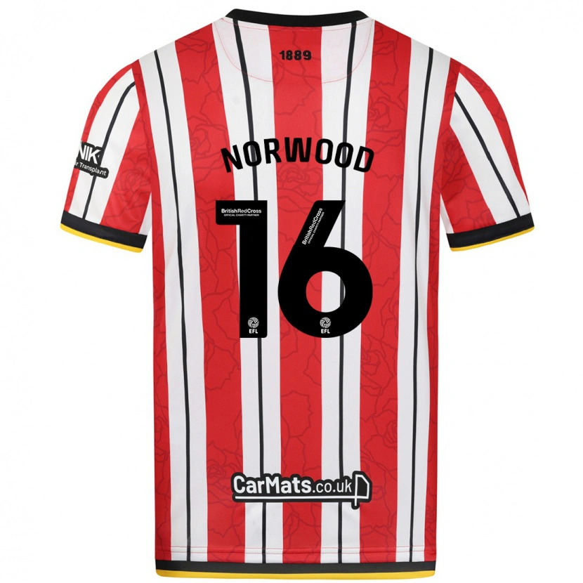 Danxen Kinder Oliver Norwood #16 Rot Weiße Streifen Heimtrikot Trikot 2024/25 T-Shirt Schweiz