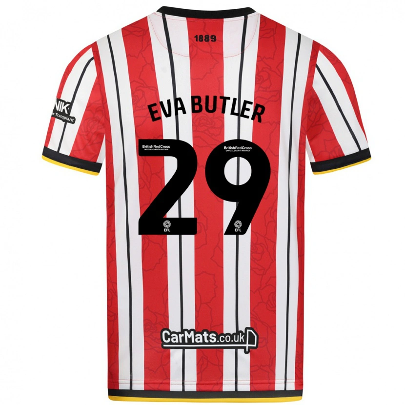 Danxen Kinder Eva Butler #29 Rot Weiße Streifen Heimtrikot Trikot 2024/25 T-Shirt Schweiz