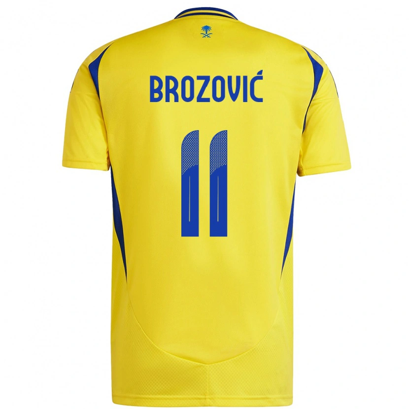 Danxen Kinder Marcelo Brozovic #11 Gelb Blau Heimtrikot Trikot 2024/25 T-Shirt Schweiz