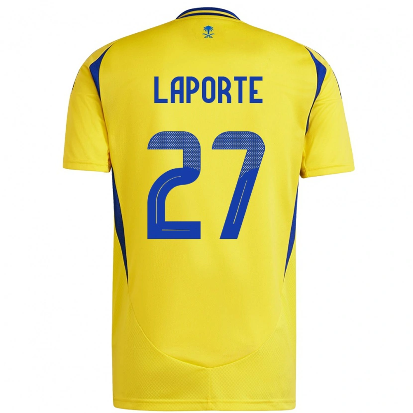 Danxen Kinder Aymeric Laporte #27 Gelb Blau Heimtrikot Trikot 2024/25 T-Shirt Schweiz