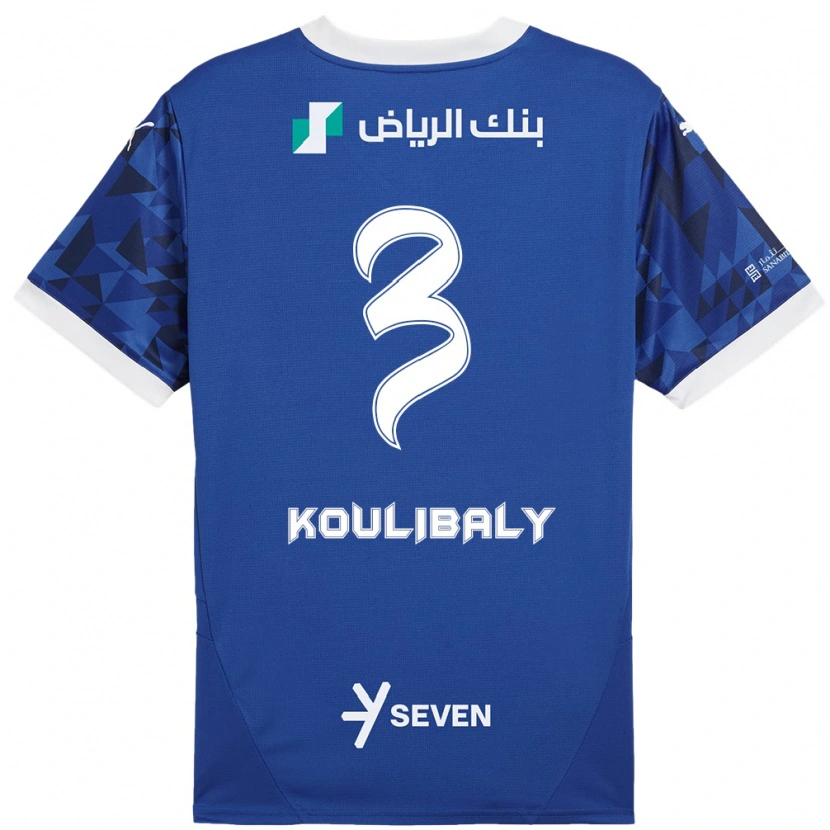 Danxen Kinder Kalidou Koulibaly #3 Dunkelblau Weiß Heimtrikot Trikot 2024/25 T-Shirt Schweiz