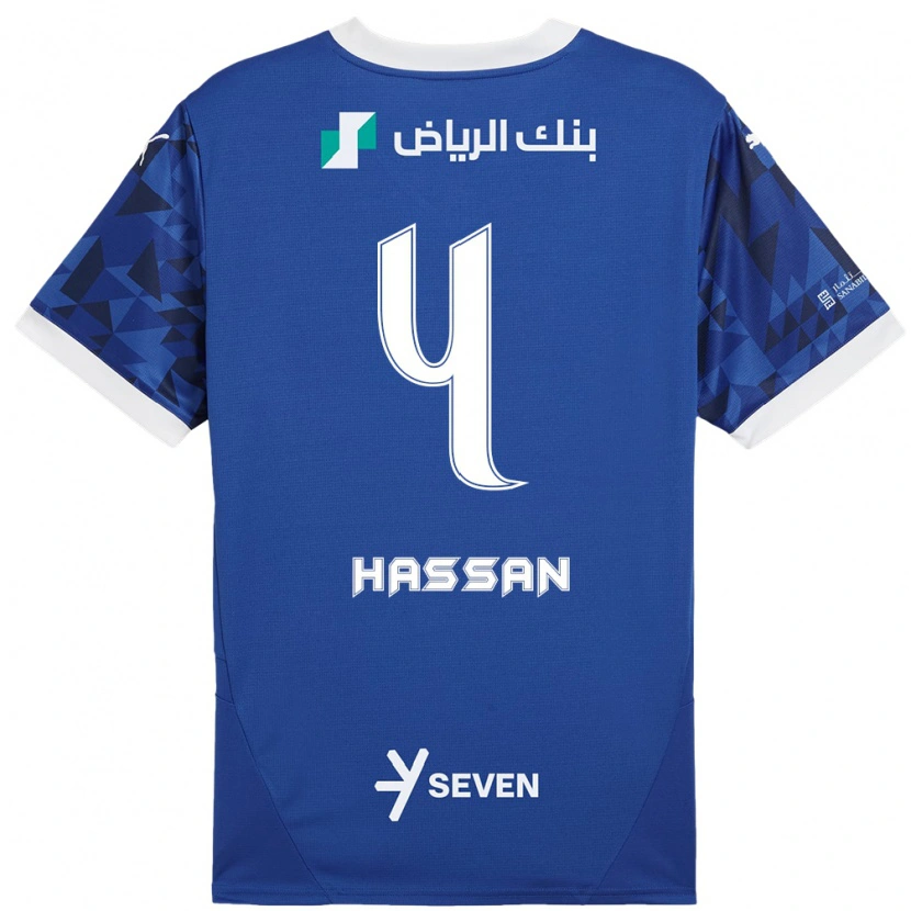 Danxen Kinder Eman Hassan #4 Dunkelblau Weiß Heimtrikot Trikot 2024/25 T-Shirt Schweiz