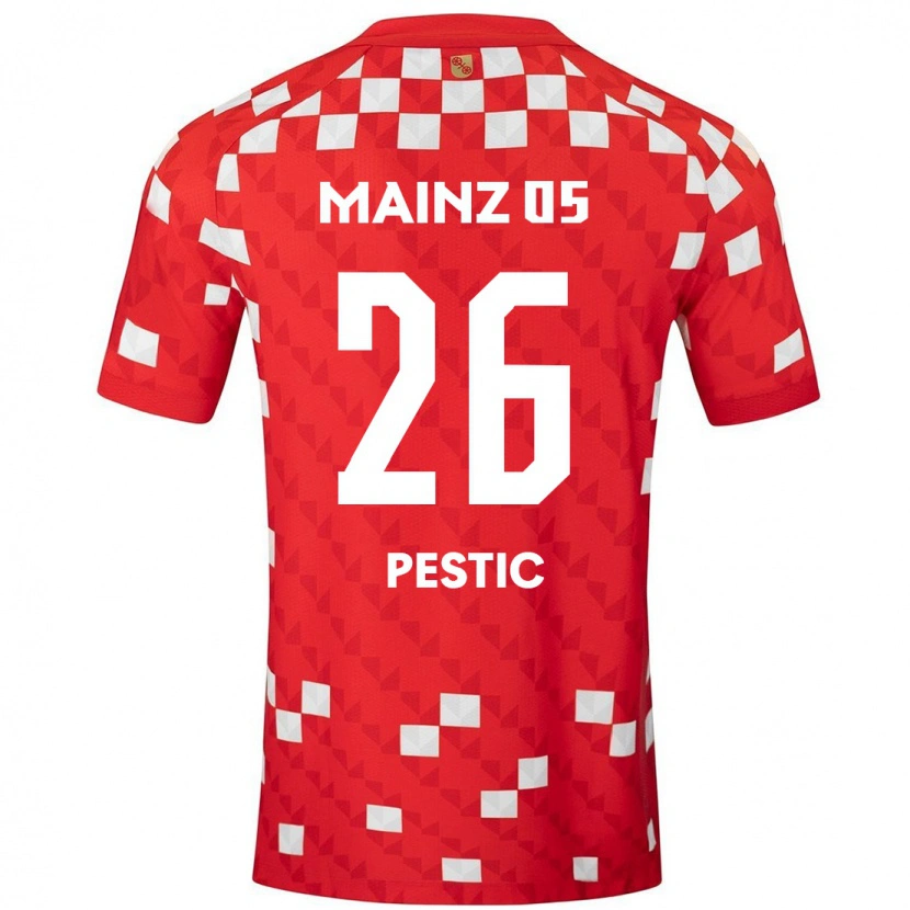 Danxen Kinder Dominik Pestic #26 Weiß Rot Heimtrikot Trikot 2024/25 T-Shirt Schweiz