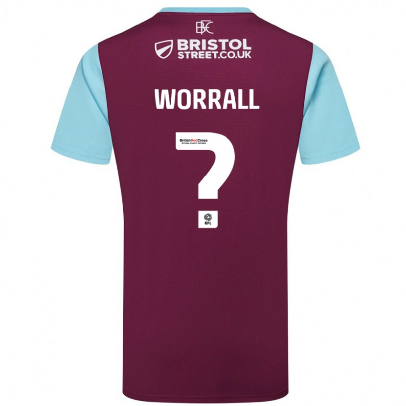 Danxen Kinder Joe Worrall #0 Burgunderrot Himmelblau Heimtrikot Trikot 2024/25 T-Shirt Schweiz