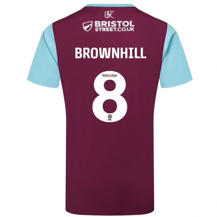 Danxen Kinder Josh Brownhill #8 Burgunderrot Himmelblau Heimtrikot Trikot 2024/25 T-Shirt Schweiz