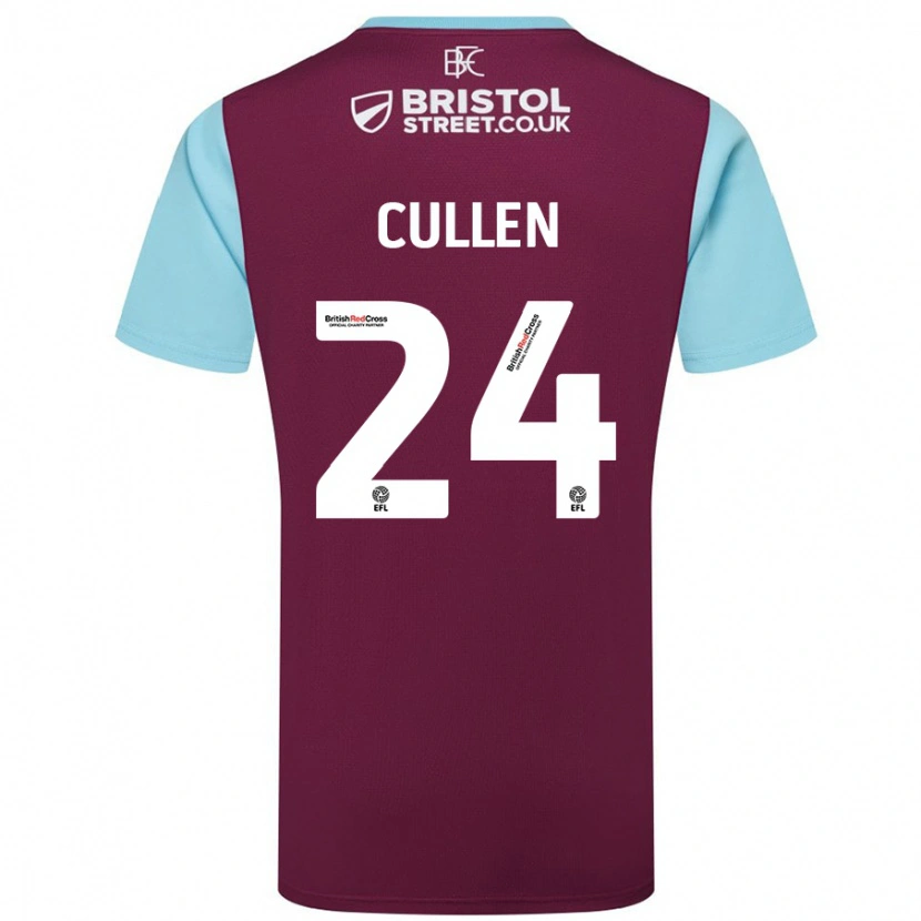 Danxen Kinder Josh Cullen #24 Burgunderrot Himmelblau Heimtrikot Trikot 2024/25 T-Shirt Schweiz