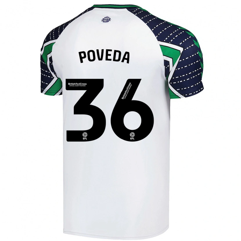 Danxen Kinder Ian Poveda #36 Weiß Auswärtstrikot Trikot 2024/25 T-Shirt Schweiz