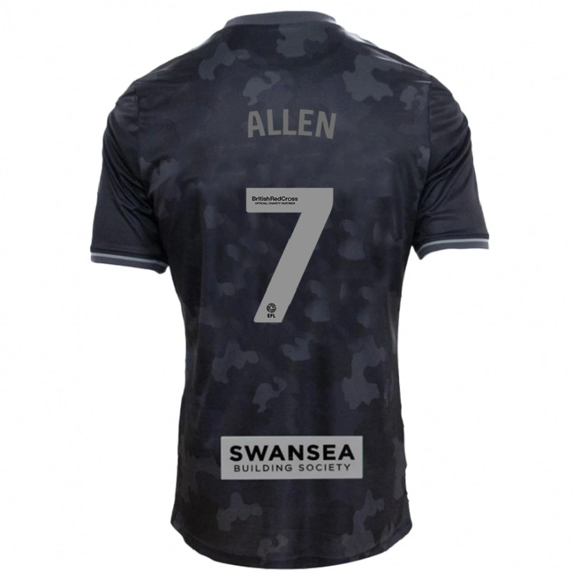 Danxen Kinder Joe Allen #7 Schwarz Auswärtstrikot Trikot 2024/25 T-Shirt Schweiz