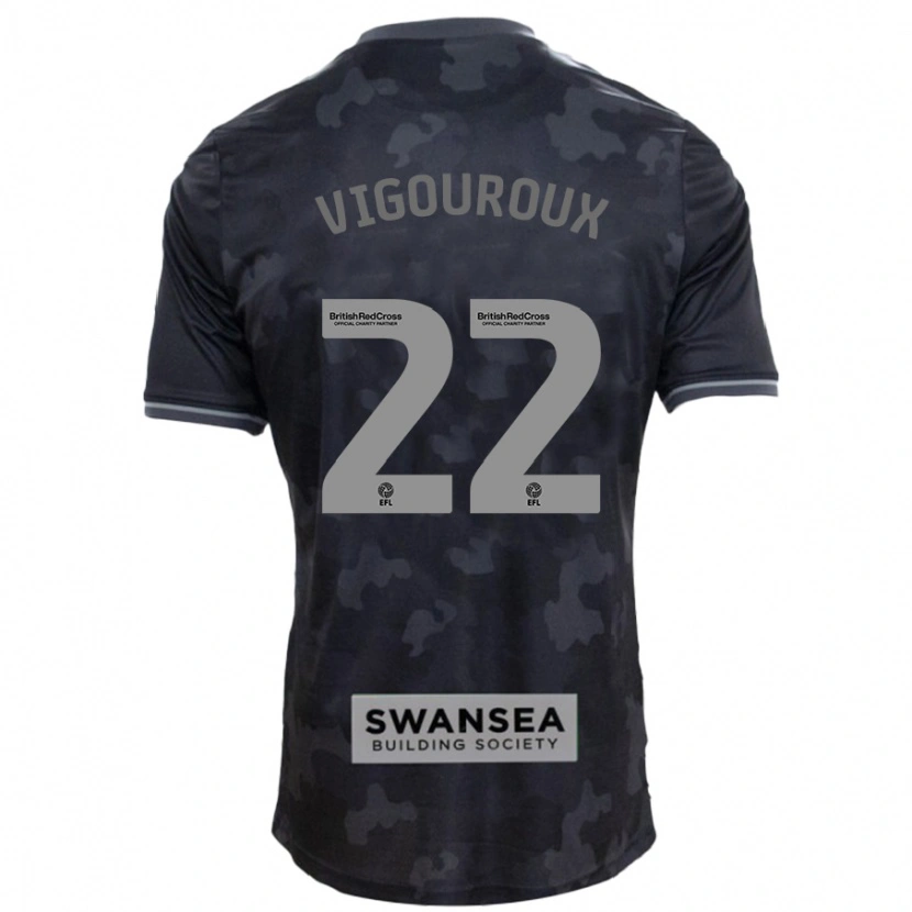 Danxen Kinder Lawrence Vigouroux #22 Schwarz Auswärtstrikot Trikot 2024/25 T-Shirt Schweiz