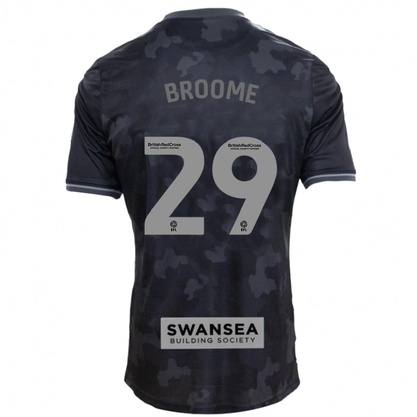 Danxen Kinder Nathan Broome #29 Schwarz Auswärtstrikot Trikot 2024/25 T-Shirt Schweiz