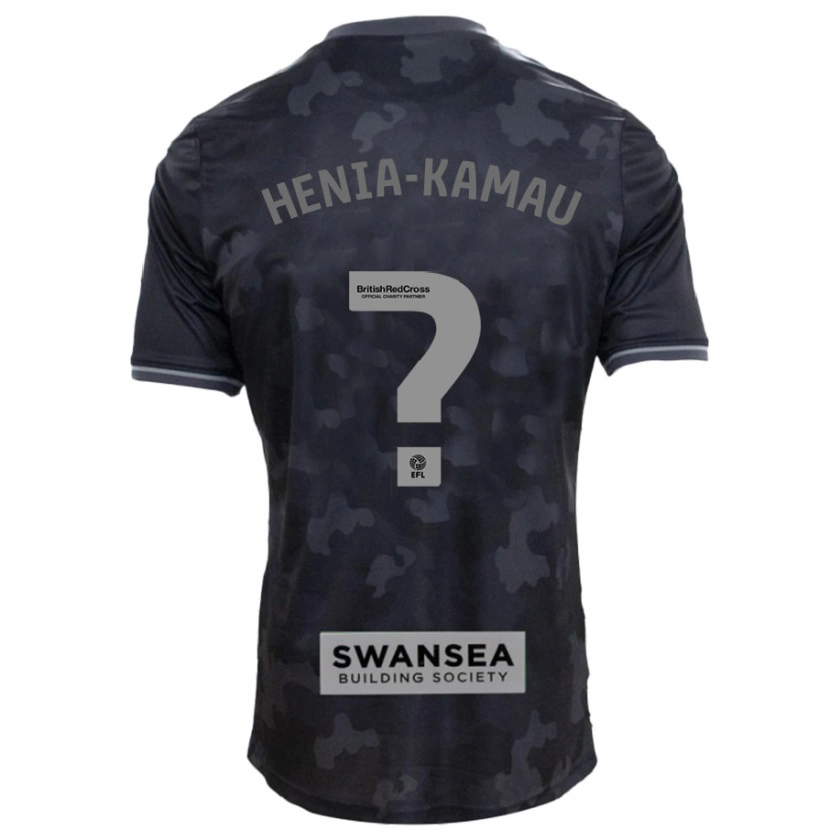 Danxen Kinder Sammy Henia-Kamau #0 Schwarz Auswärtstrikot Trikot 2024/25 T-Shirt Schweiz